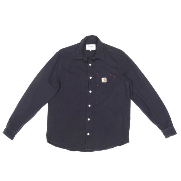 Carhartt WIP LS Tony Shirt Heavyweight Utility Button Down Dark Blue size L /517 - Picture 2 of 5